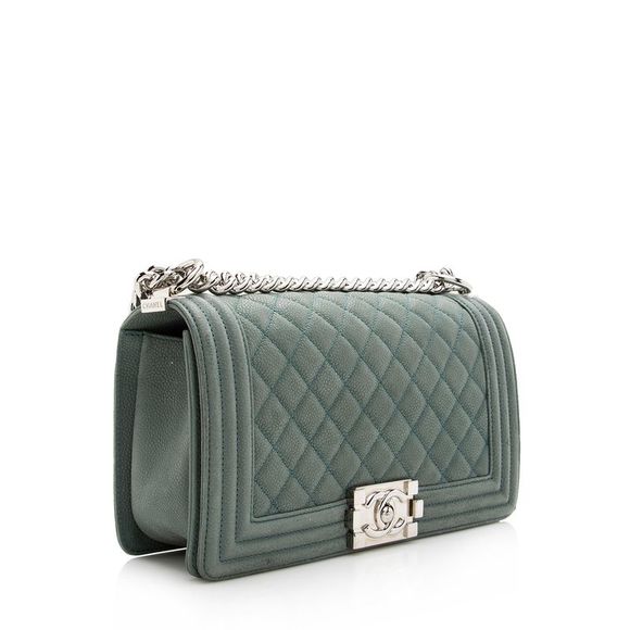 Chanel Matte Caviar Leather Old Medium Boy Bag - FINAL SALE - Picture 2 of 15